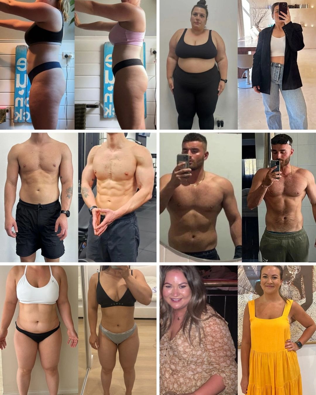 Member before and after results posted by the club